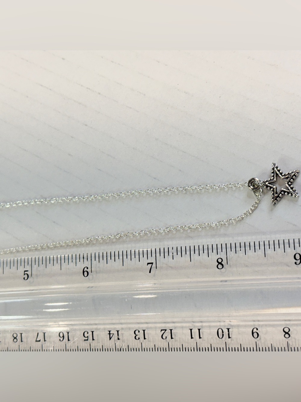 Dainty Silver Tone Open Star Pendant Necklace 17β Celestial - Picture 6 of 7